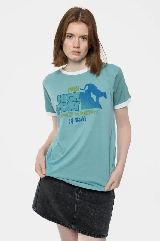 Def Leppard High N Dry Ringer T Shirt sold by Paradiso Clothing