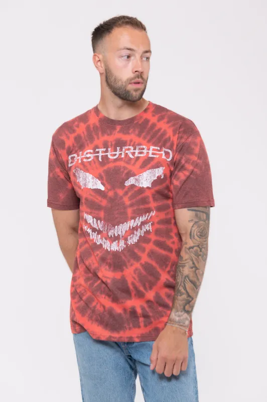 Disturbed Scary Face Dip Dye T Shirt sold by Paradiso Clothing
