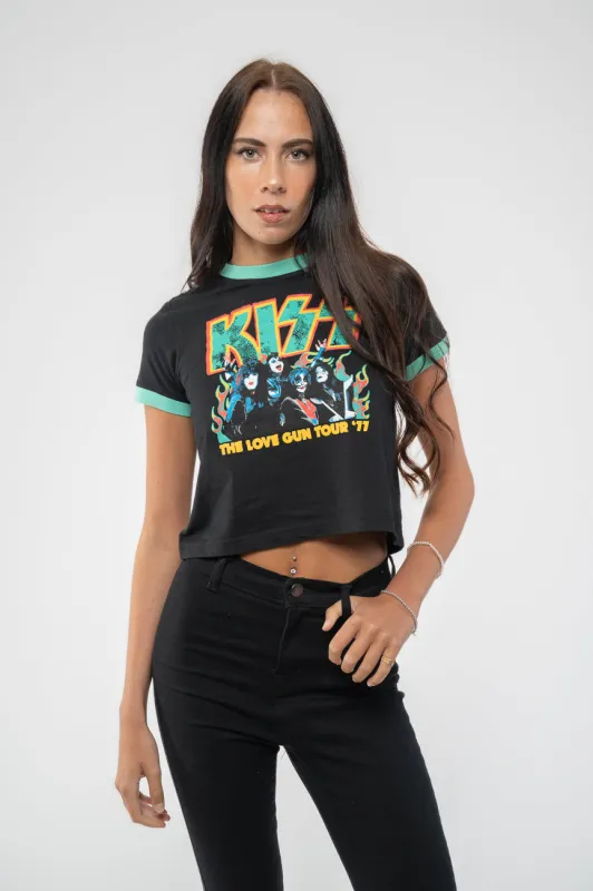 Kiss Love Gun Tour Ringer Crop Top made by Kiss