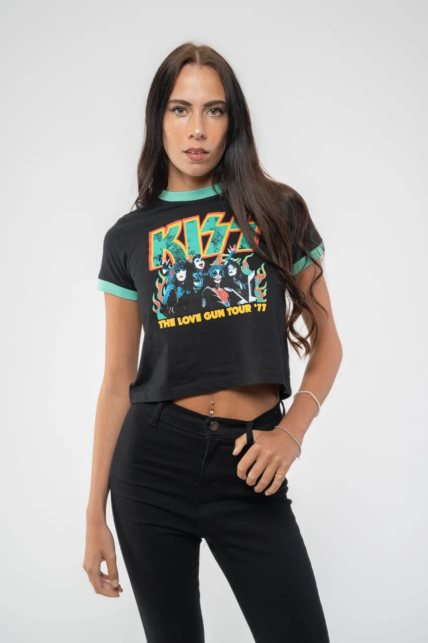 Kiss Love Gun Tour Ringer Crop Top sold by Paradiso Clothing