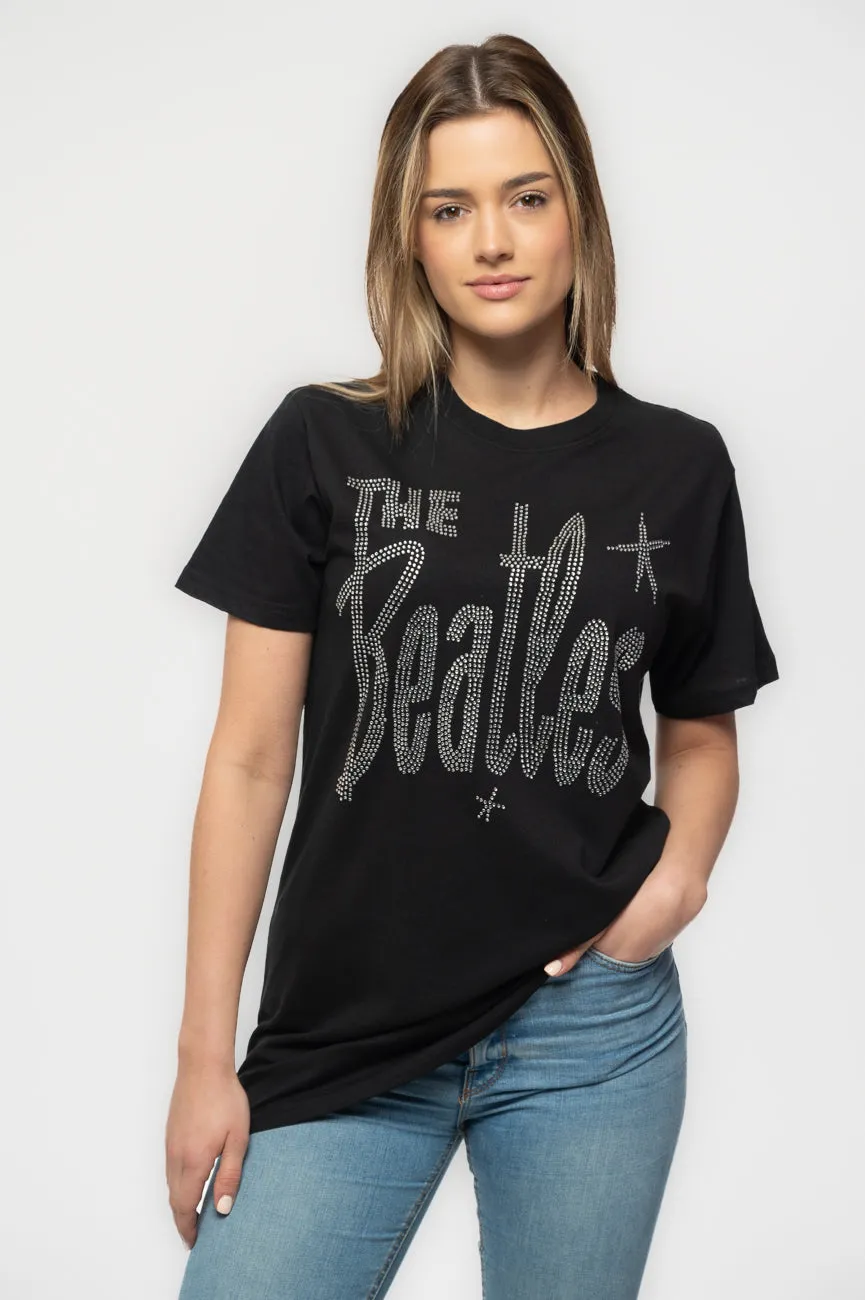 The Beatles Retro Diamante Logo Tee sold by Paradiso Clothing
