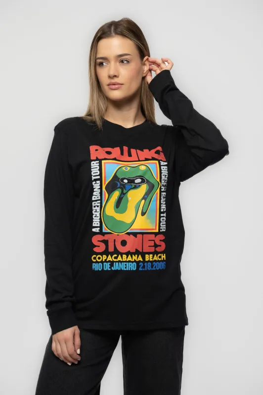 The Rolling Stones Copacabana Beach Long Sleeve T Shirt sold by Paradiso Clothing