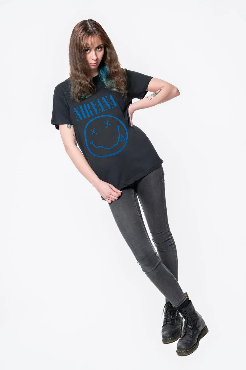 Nirvana Blue Grunge Smile T Shirt sold by Paradiso Clothing product image thumbnail 5
