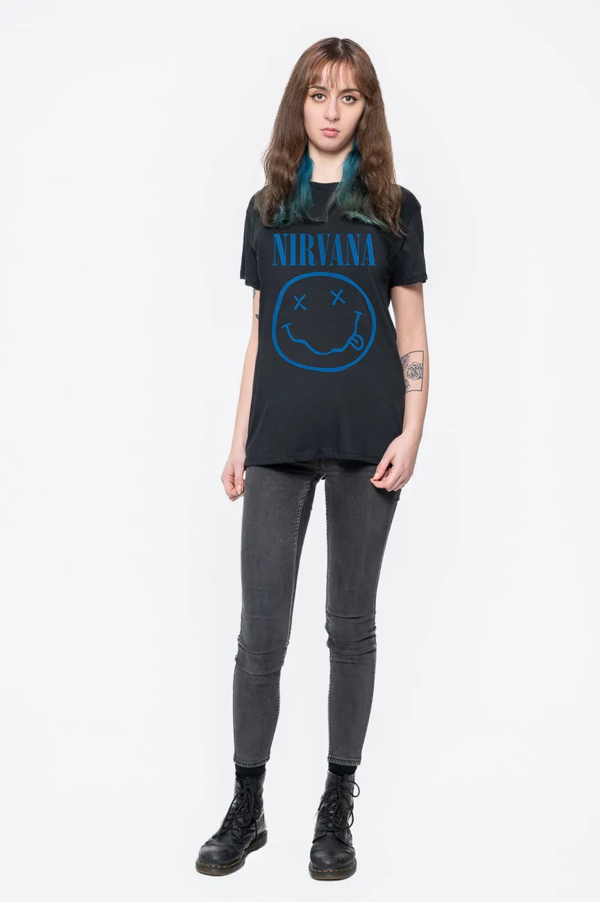 Nirvana Blue Grunge Smile T Shirt sold by Paradiso Clothing product image thumbnail 2