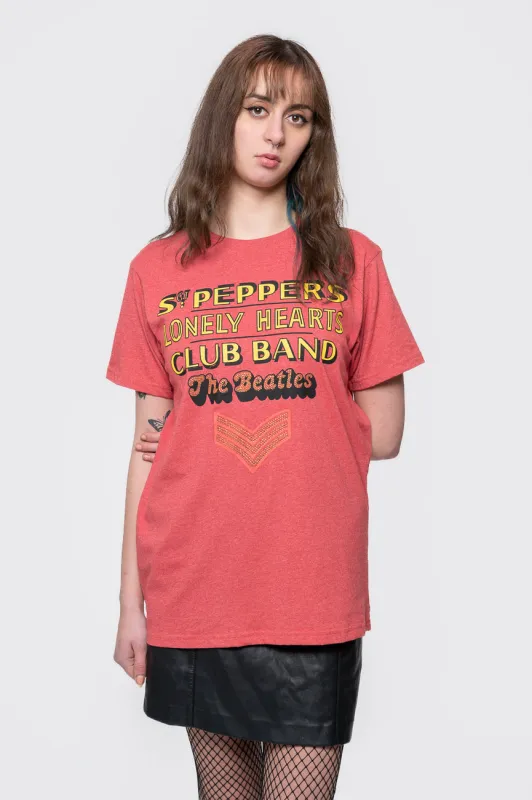 The Beatles Sgt Pepper Stacked Diamante T Shirt sold by Paradiso Clothing