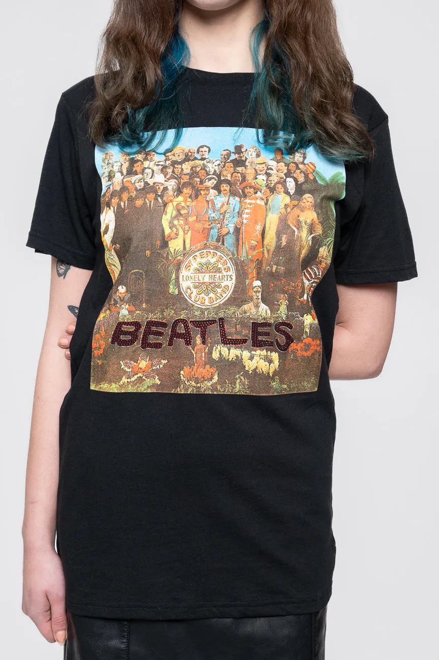 The Beatles Sgt Pepper Cover Diamante T Shirt sold by Paradiso Clothing product image thumbnail 3