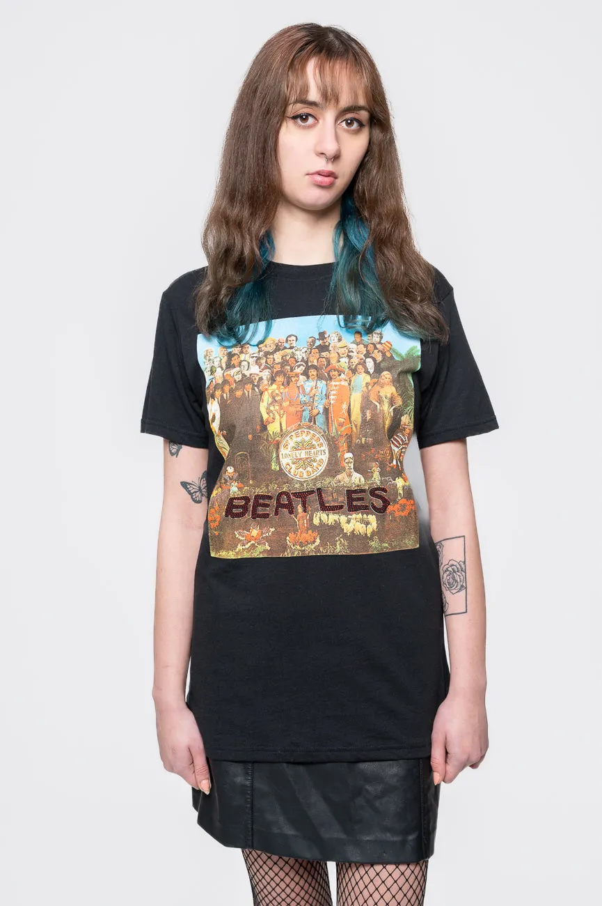 The Beatles Sgt Pepper Cover Diamante T Shirt sold by Paradiso Clothing