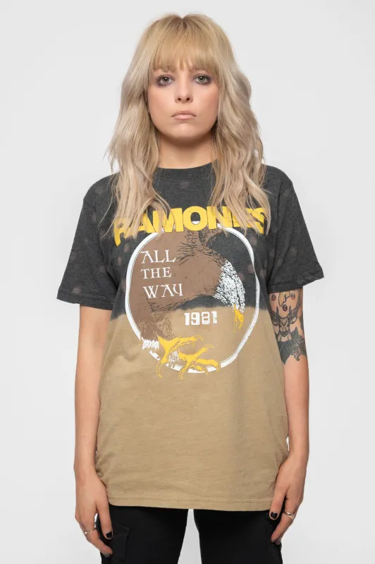 Ramones All The Way Dye Wash T Shirt sold by Paradiso Clothing