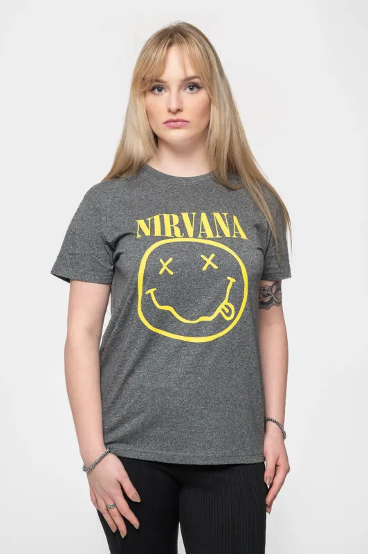 Nirvana Flower Sniffin Brindle T Shirt sold by Paradiso Clothing