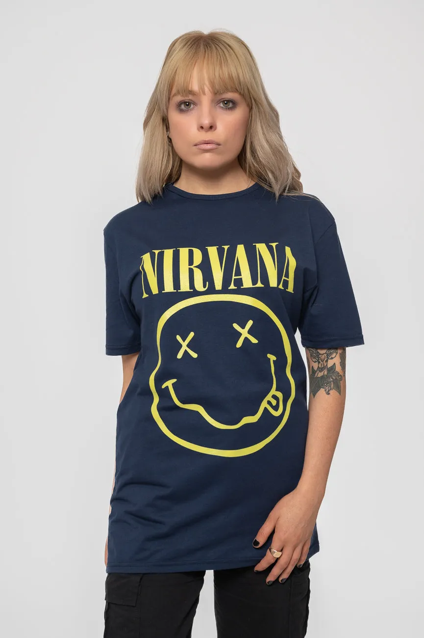 Nirvana Yellow Grunge Smile T Shirt sold by Paradiso Clothing