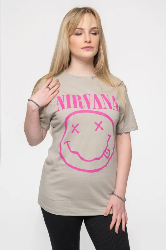 Nirvana Purple Grunge Smile T Shirt sold by Paradiso Clothing