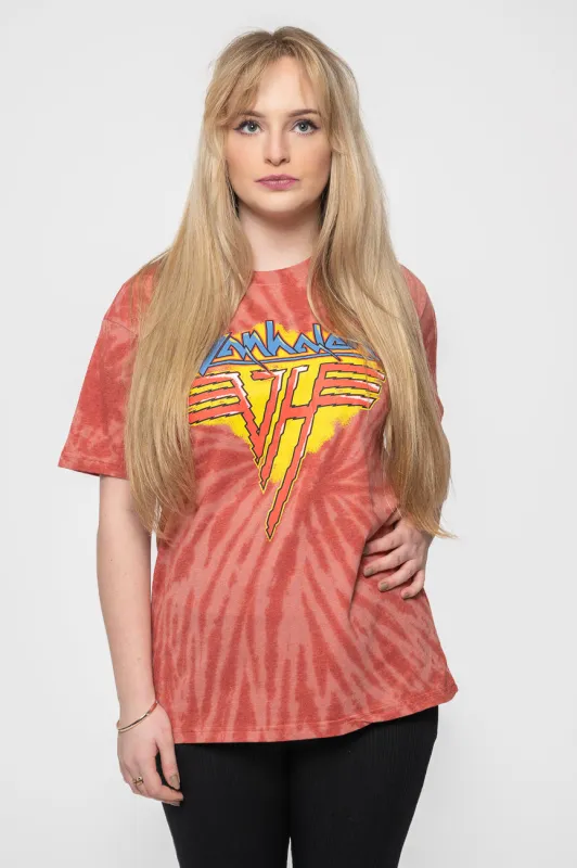 Van Halen Jagged Band Logo Dye Wash T Shirt sold by Paradiso Clothing