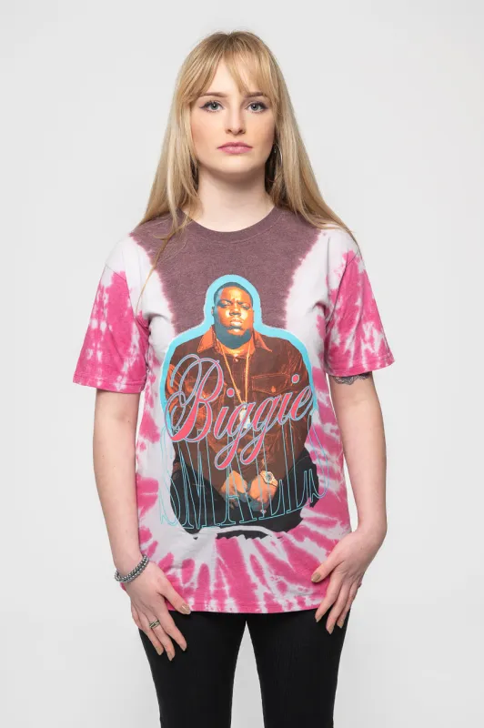 Biggie Smalls Neon Glow Tie Dye T Shirt sold by Paradiso Clothing