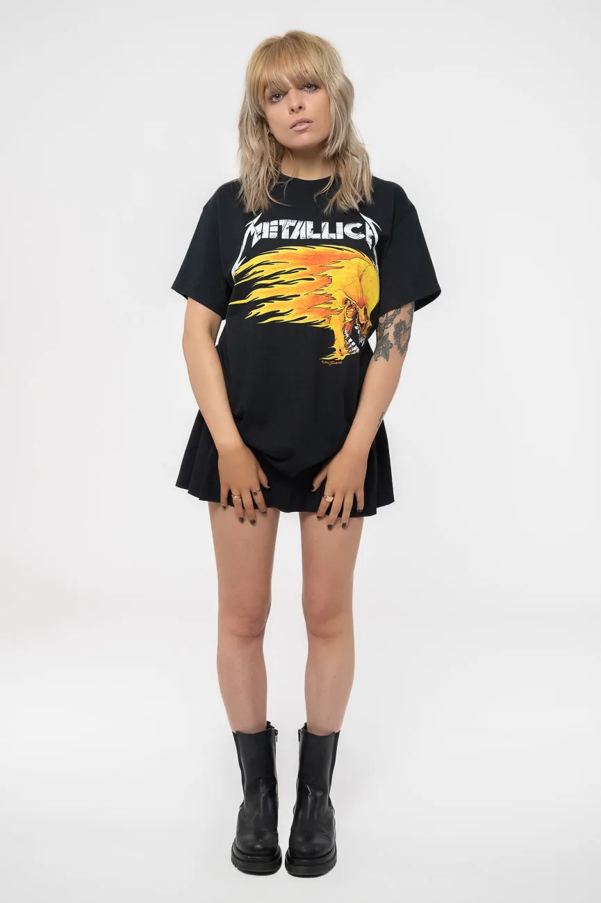 Metallica Flaming Skull Tour 94 T Shirt sold by Paradiso Clothing product image thumbnail 2