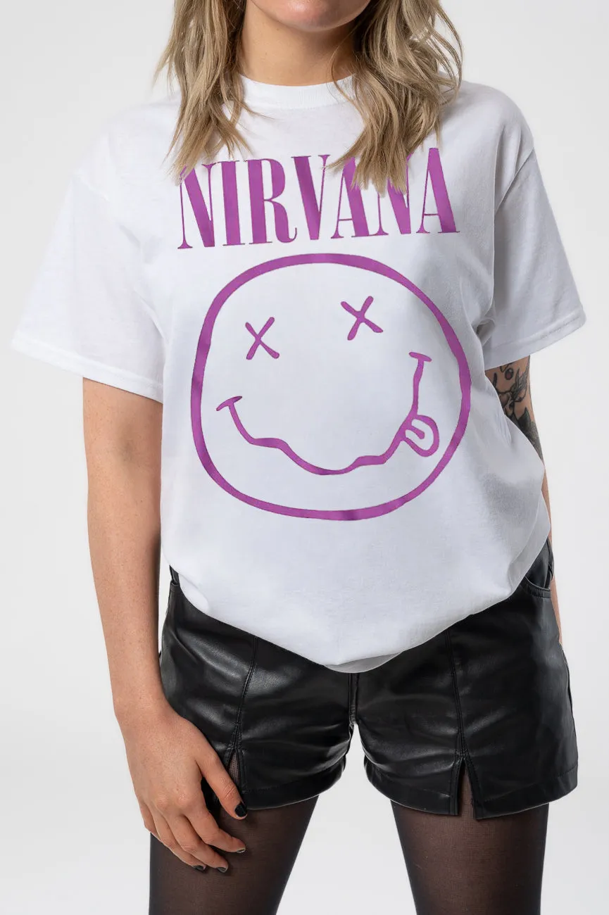 Nirvana Purple Grunge Smile T Shirt sold by Paradiso Clothing product image thumbnail 3