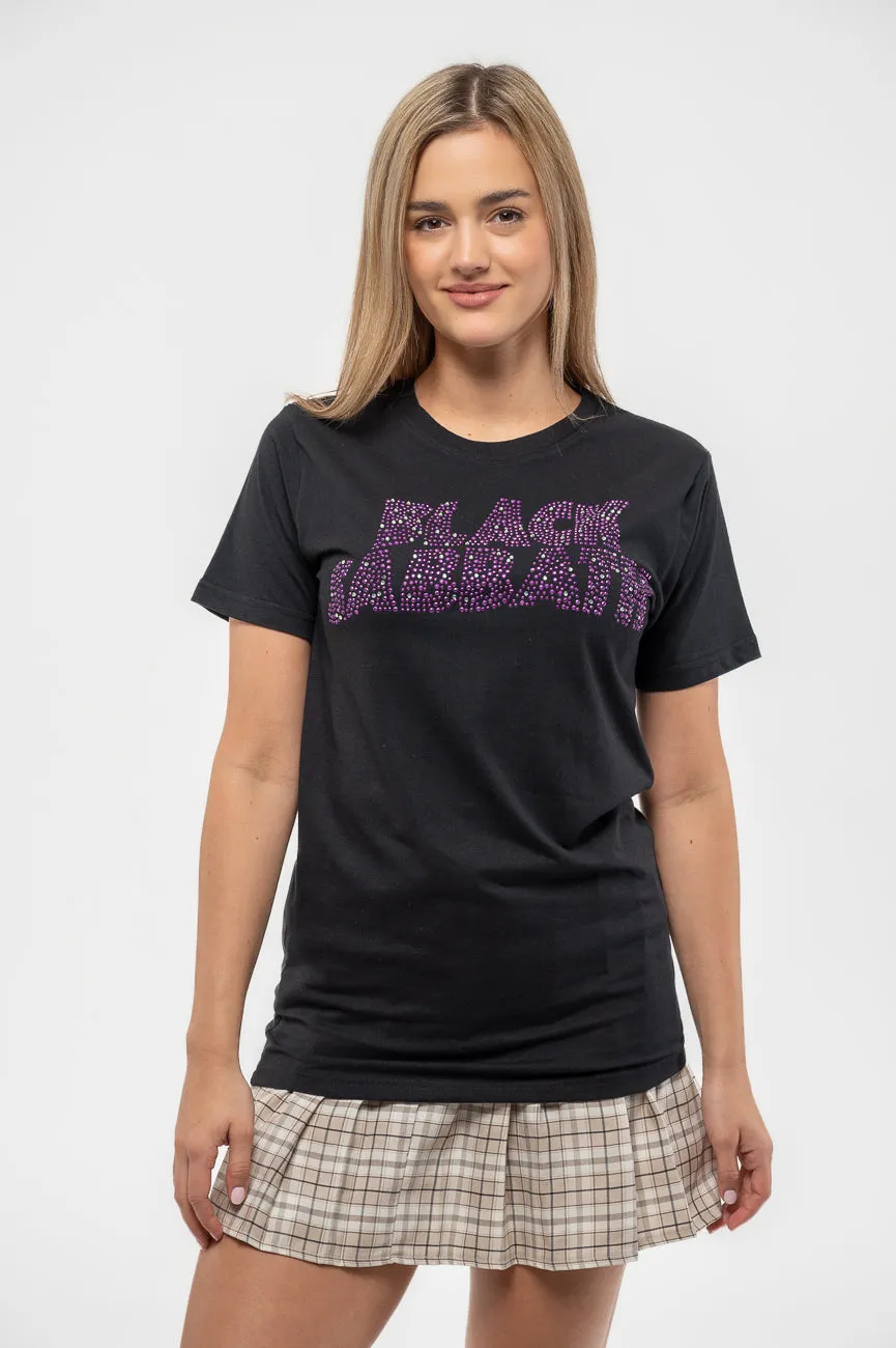 Black Sabbath Classic Wavy Diamante T Shirt sold by Paradiso Clothing