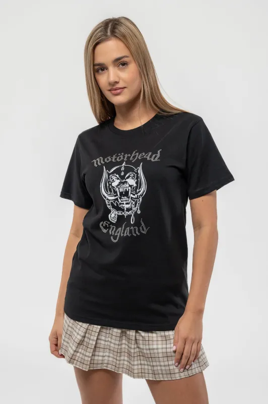 Motorhead England Diamante T Shirt sold by Paradiso Clothing