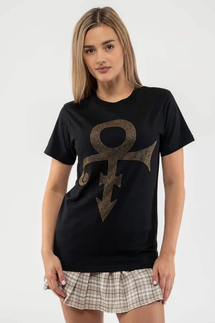 Prince Diamante Gold Symbol T Shirt sold by Paradiso Clothing