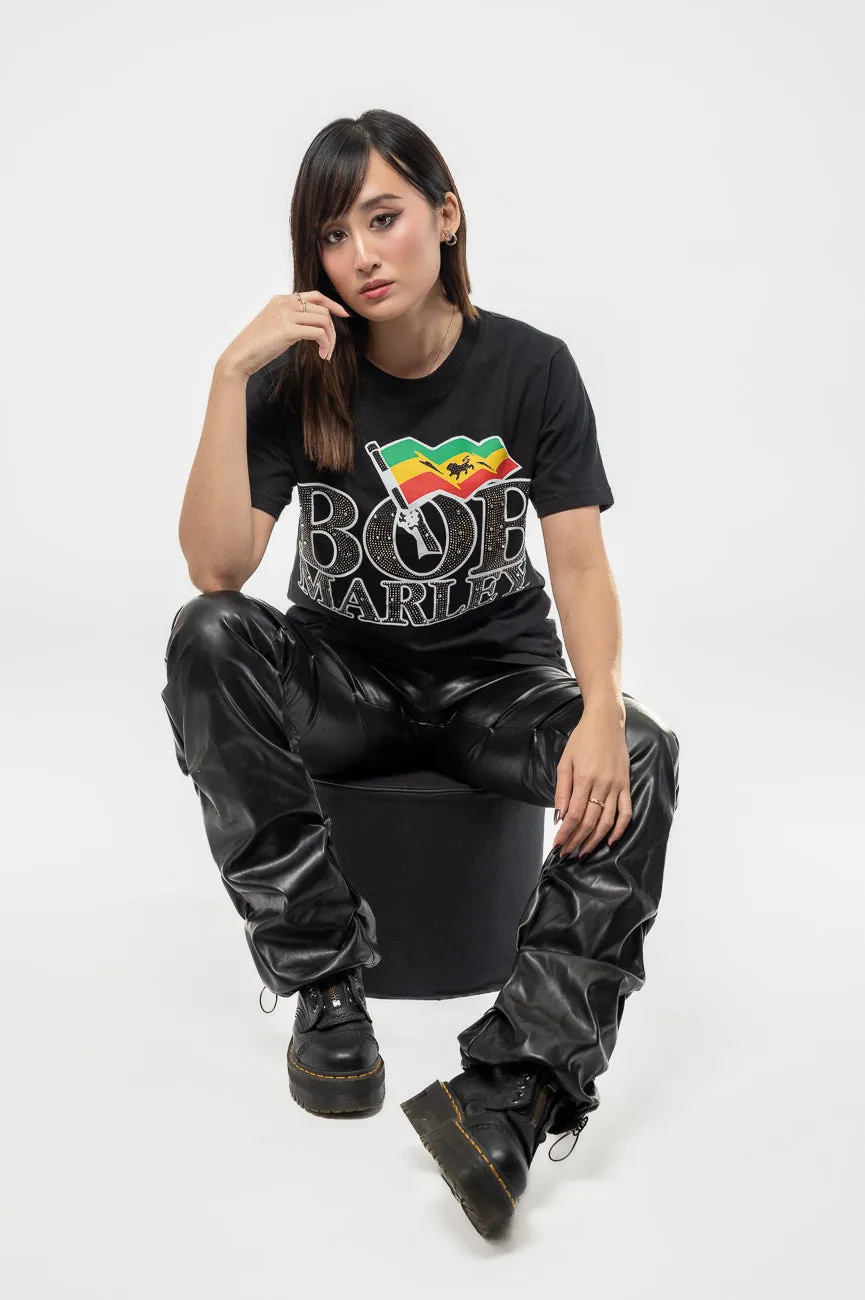 Bob Marley Diamante Flag T Shirt sold by Paradiso Clothing product image thumbnail 4