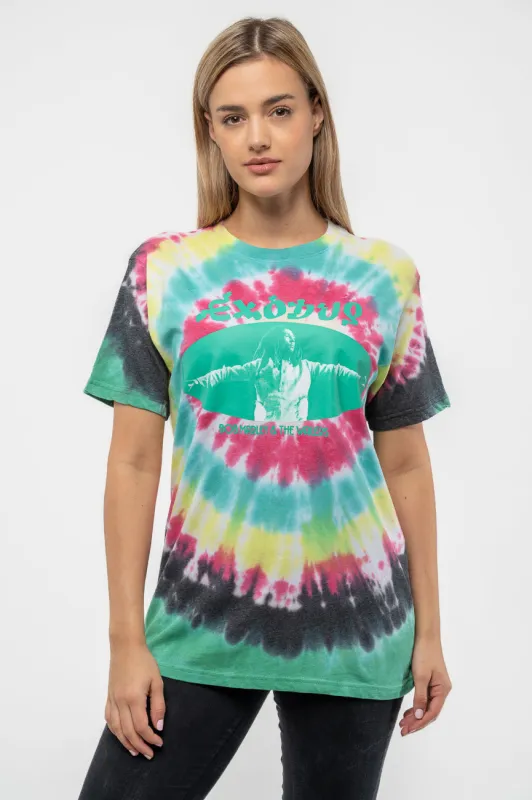 Bob Marley Exodus Oval Tie Dye T Shirt sold by Paradiso Clothing