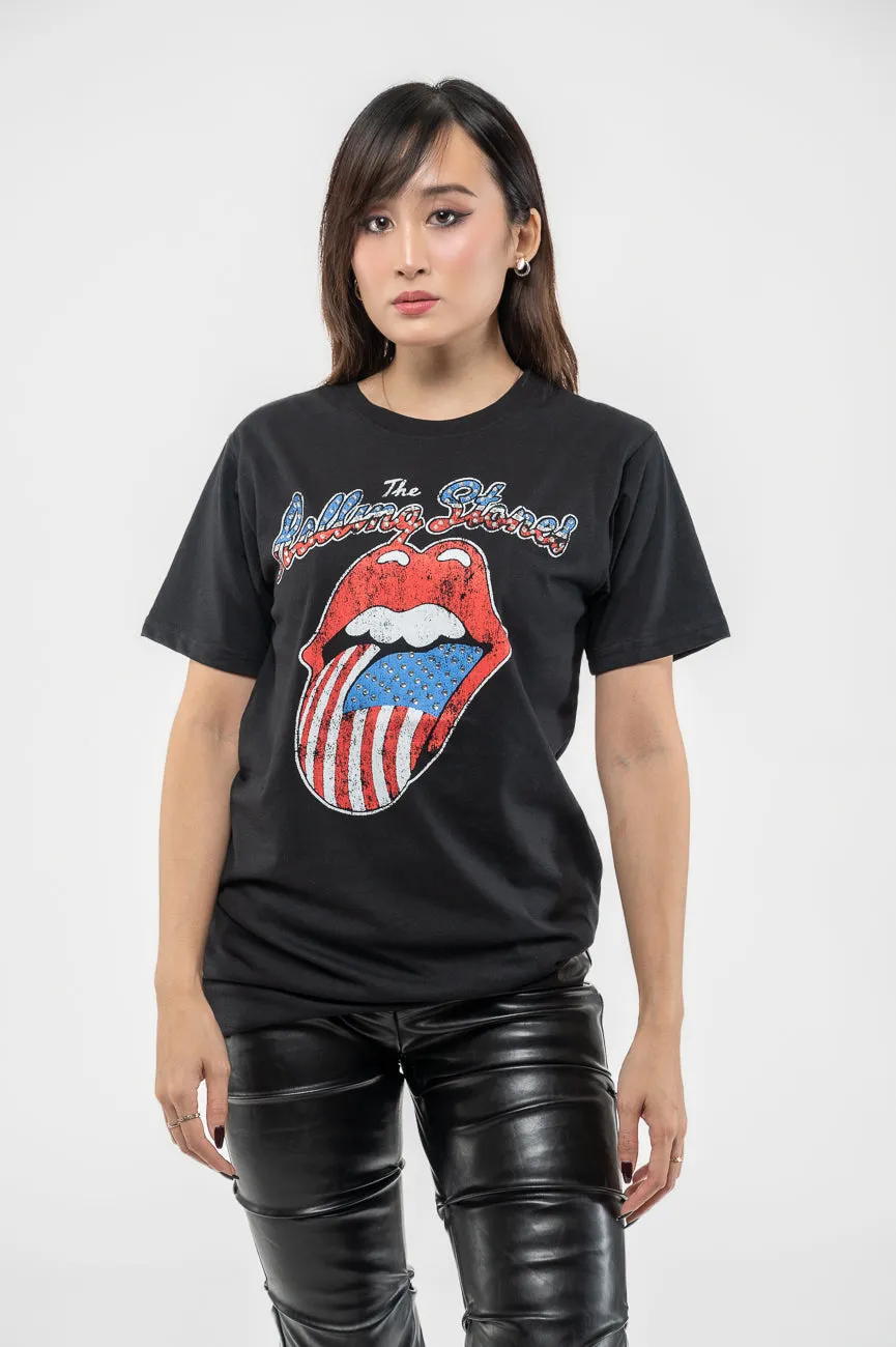 The Rolling Stones Diamante USA Tongue T Shirt sold by Paradiso Clothing