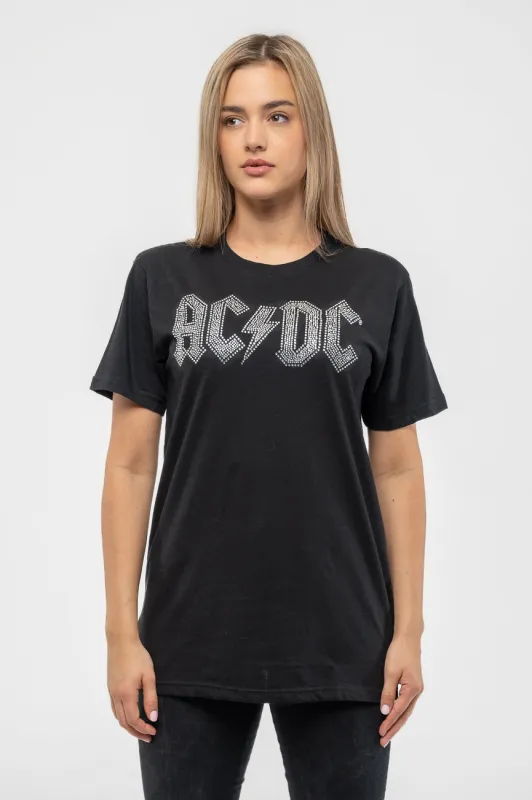 AC/DC Diamante Voltage Band Logo T Shirt sold by Paradiso Clothing