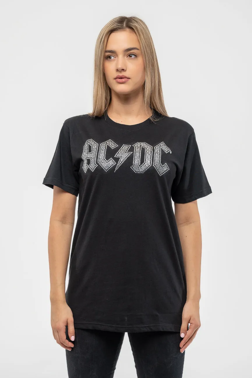 AC/DC Diamante Voltage Band Logo T Shirt sold by Paradiso Clothing
