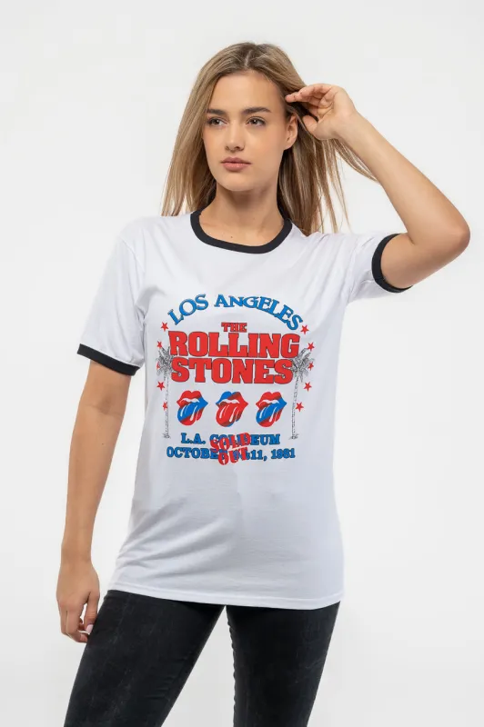 The Rolling Stones American Tour LA Ringer T Shirt sold by Paradiso Clothing