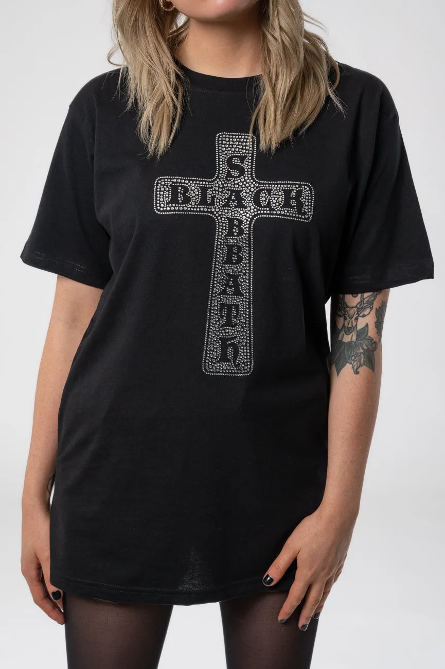 Black Sabbath Diamante Cross T Shirt sold by Paradiso Clothing product image thumbnail 3