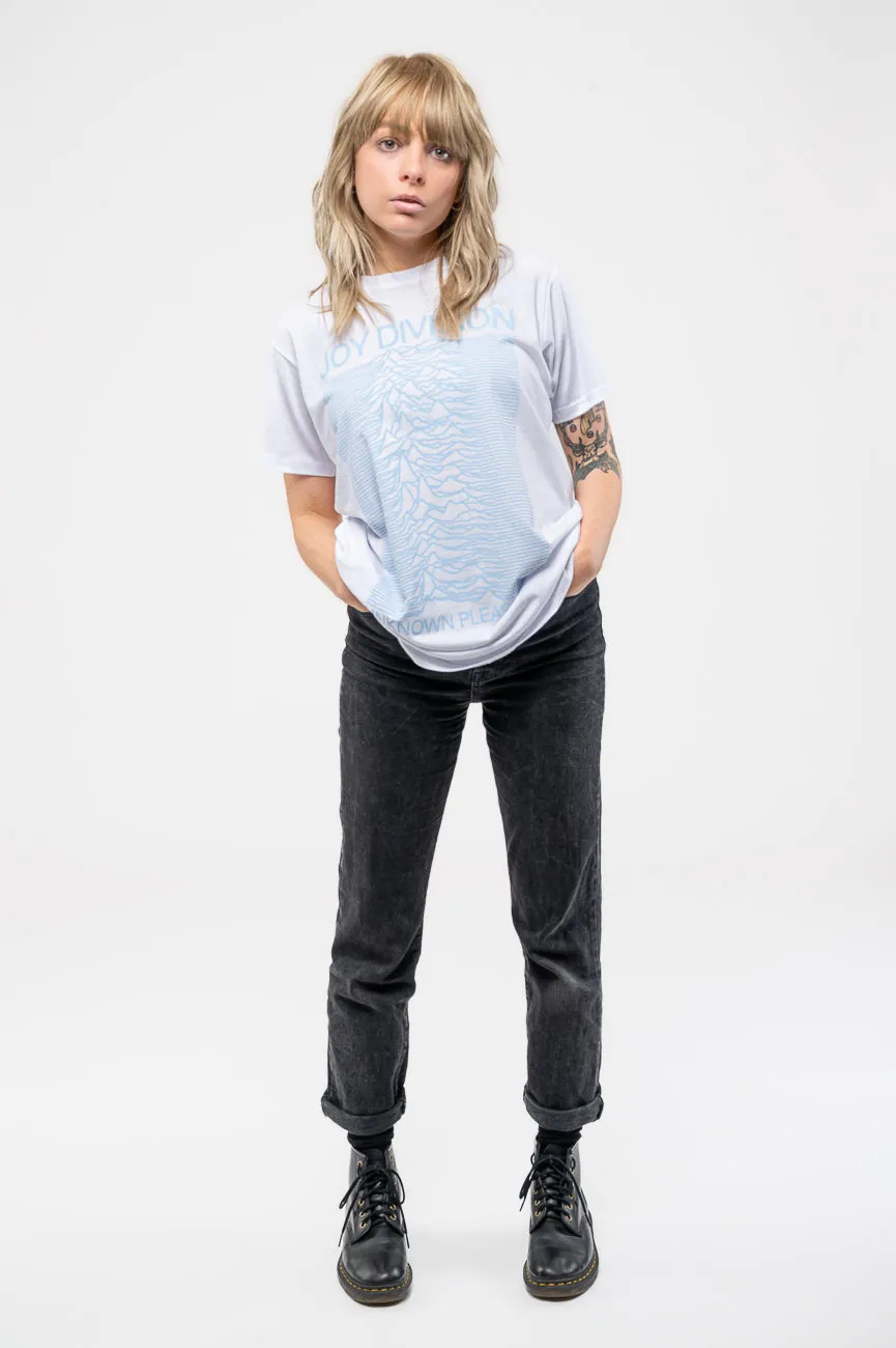 Joy Division Unknown Pleasures Blue on White T Shirt sold by Paradiso Clothing product image thumbnail 2