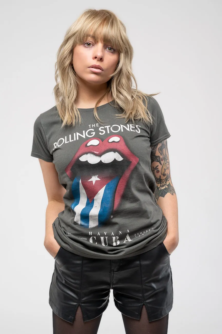 The Rolling Stones Havana Cuba Skinny T Shirt sold by Paradiso Clothing