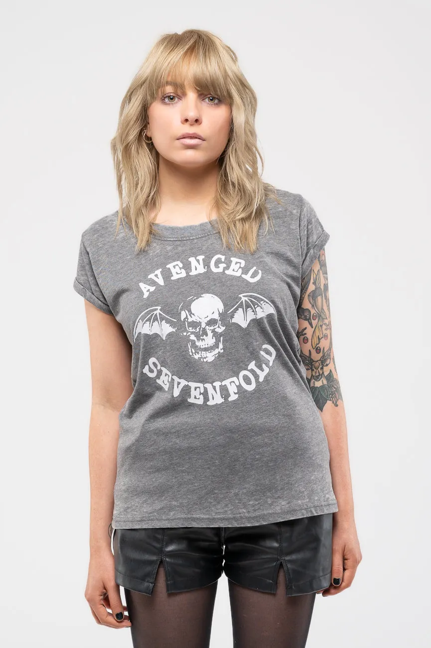 Avenged Sevenfold Deathbat Burnout T Shirt sold by Paradiso Clothing