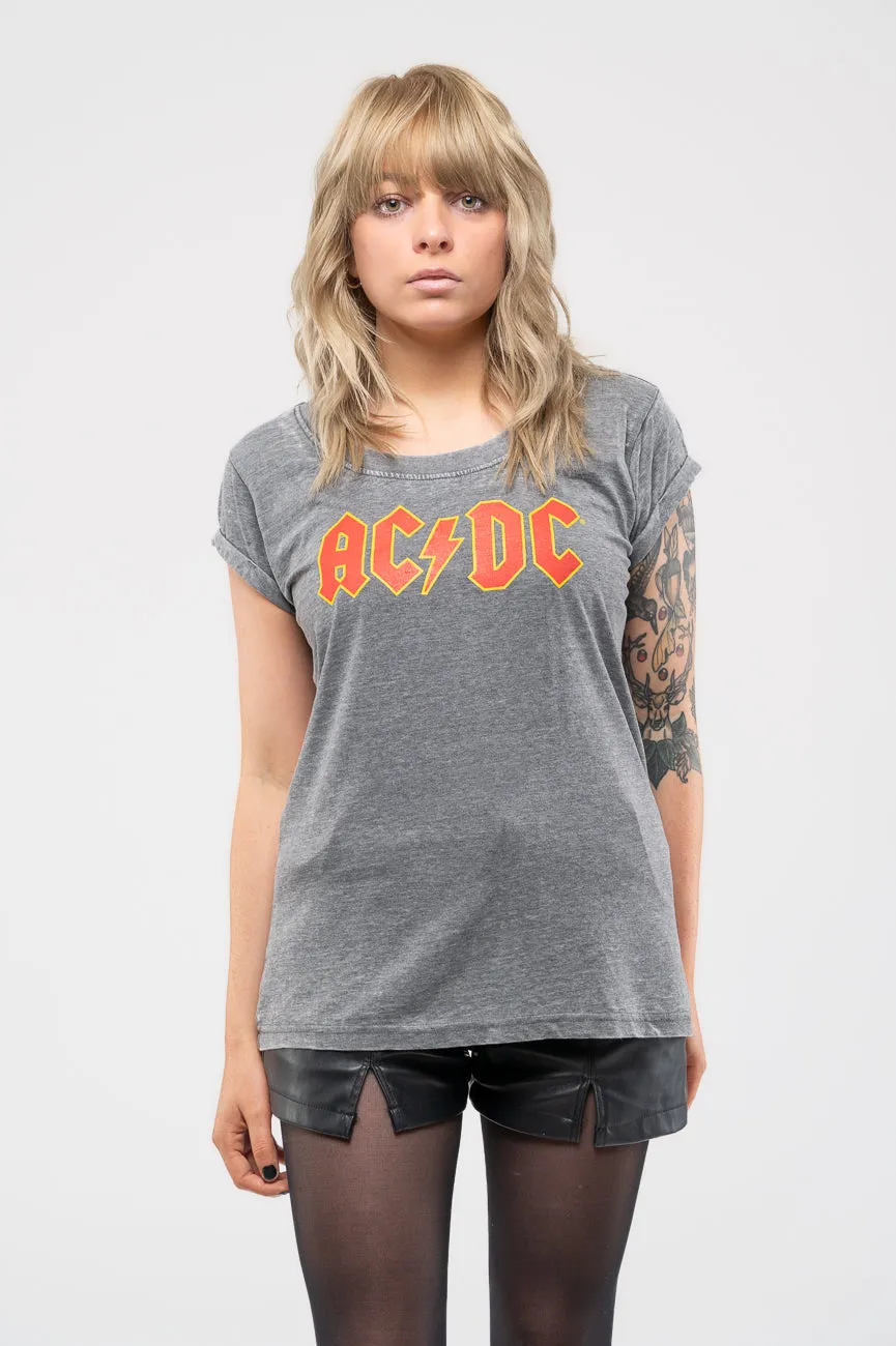 AC/DC Classic Band Logo Burnout T Shirt sold by Paradiso Clothing