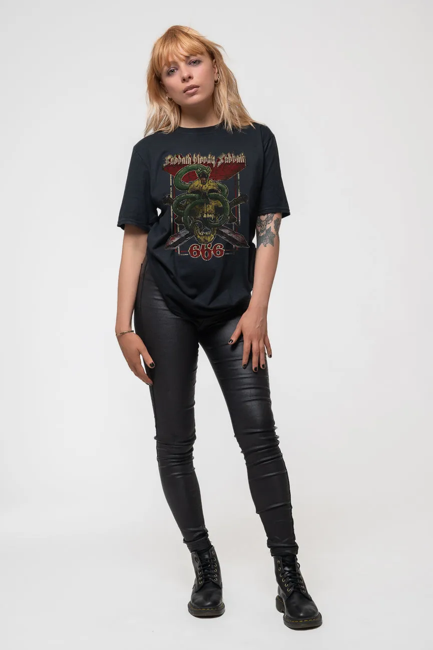 Black Sabbath Bloody Sabbath 666 distressed logo T Shirt sold by Paradiso Clothing product image thumbnail 5
