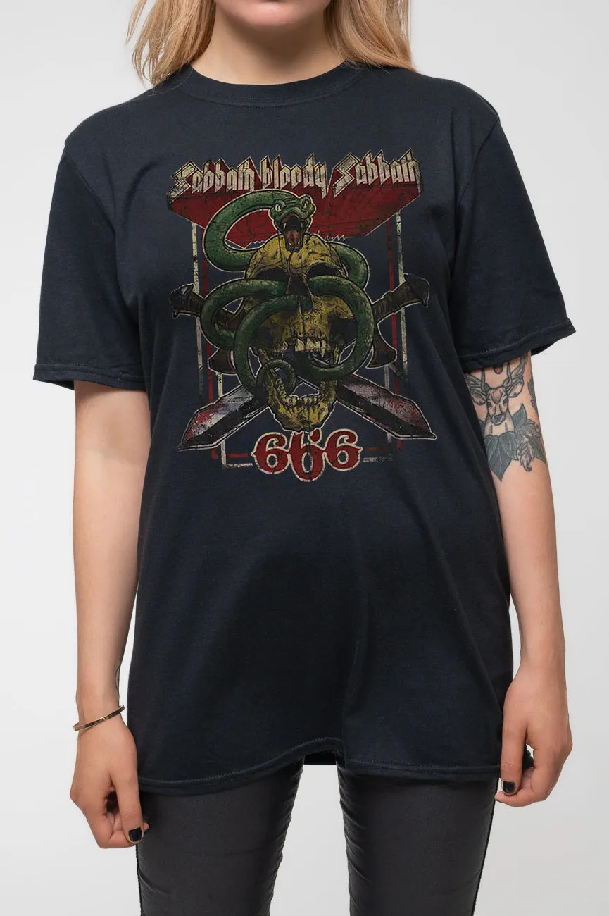Black Sabbath Bloody Sabbath 666 distressed logo T Shirt sold by Paradiso Clothing product image thumbnail 3