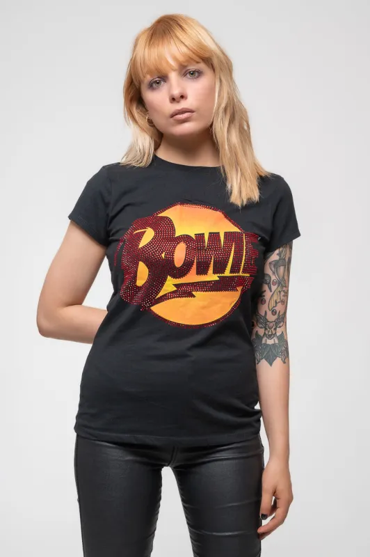 David Bowie Diamond Dogs Diamante Skinny T Shirt sold by Paradiso Clothing