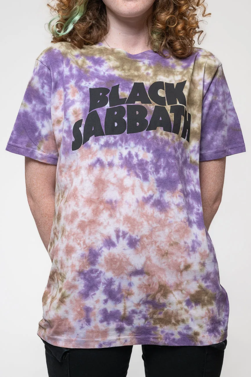 Black Sabbath Wavy Band Logo Dye Wash T Shirt sold by Paradiso Clothing product image thumbnail 3