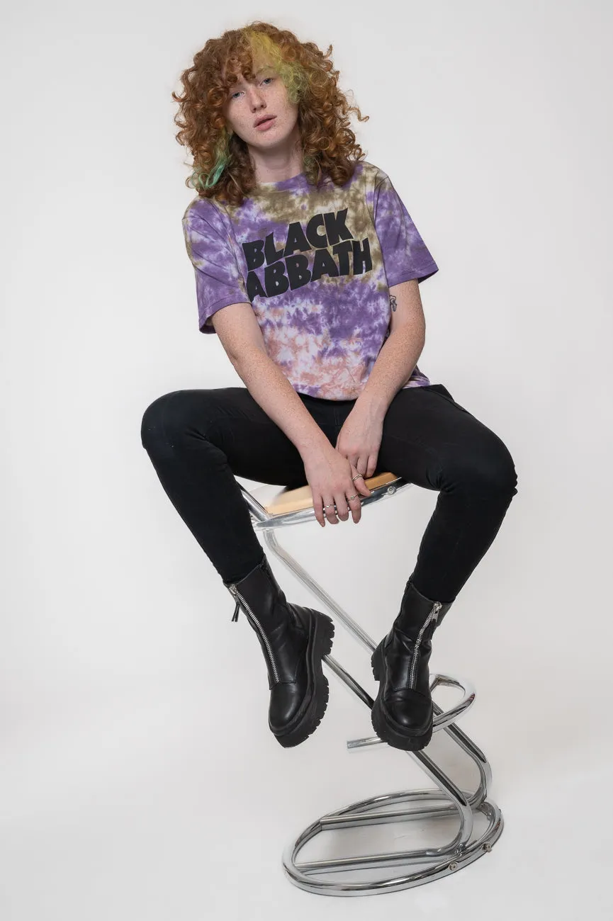 Black Sabbath Wavy Band Logo Dye Wash T Shirt sold by Paradiso Clothing product image thumbnail 5