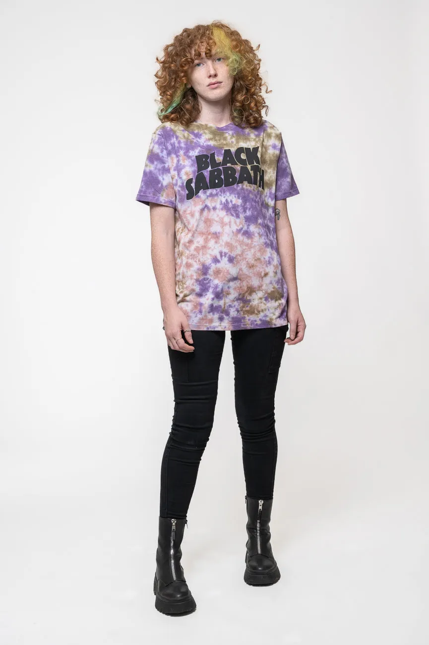 Black Sabbath Wavy Band Logo Dye Wash T Shirt sold by Paradiso Clothing product image thumbnail 2