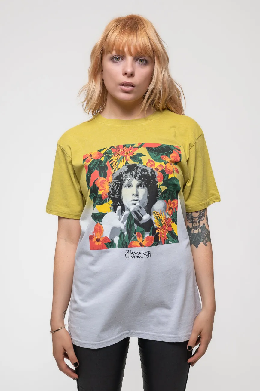 The Doors Jim Morrison Floral Square T Shirt sold by Paradiso Clothing