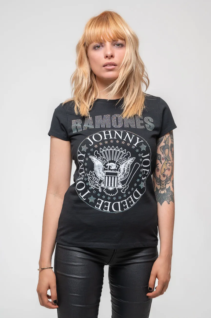 Ramones Presidential Seal Diamante Skinny T Shirt sold by Paradiso Clothing