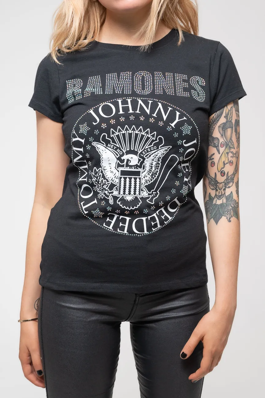 Ramones Presidential Seal Diamante Skinny T Shirt sold by Paradiso Clothing product image thumbnail 3