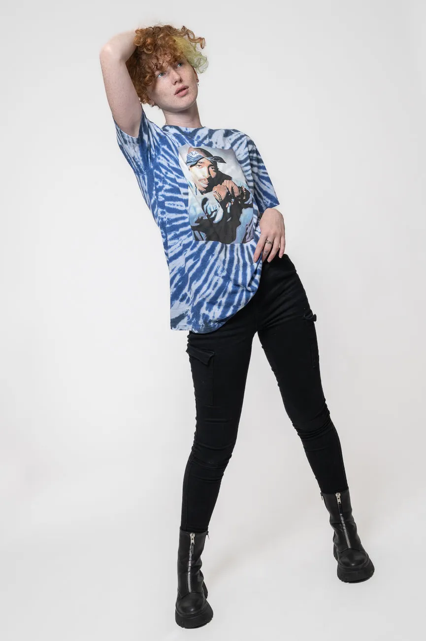 Tupac Blue Photo Swirl Tie Dye T Shirt sold by Paradiso Clothing product image thumbnail 5
