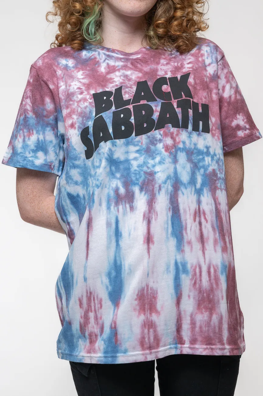 Black Sabbath Wavy Band Logo Dye Wash T Shirt sold by Paradiso Clothing product image thumbnail 3