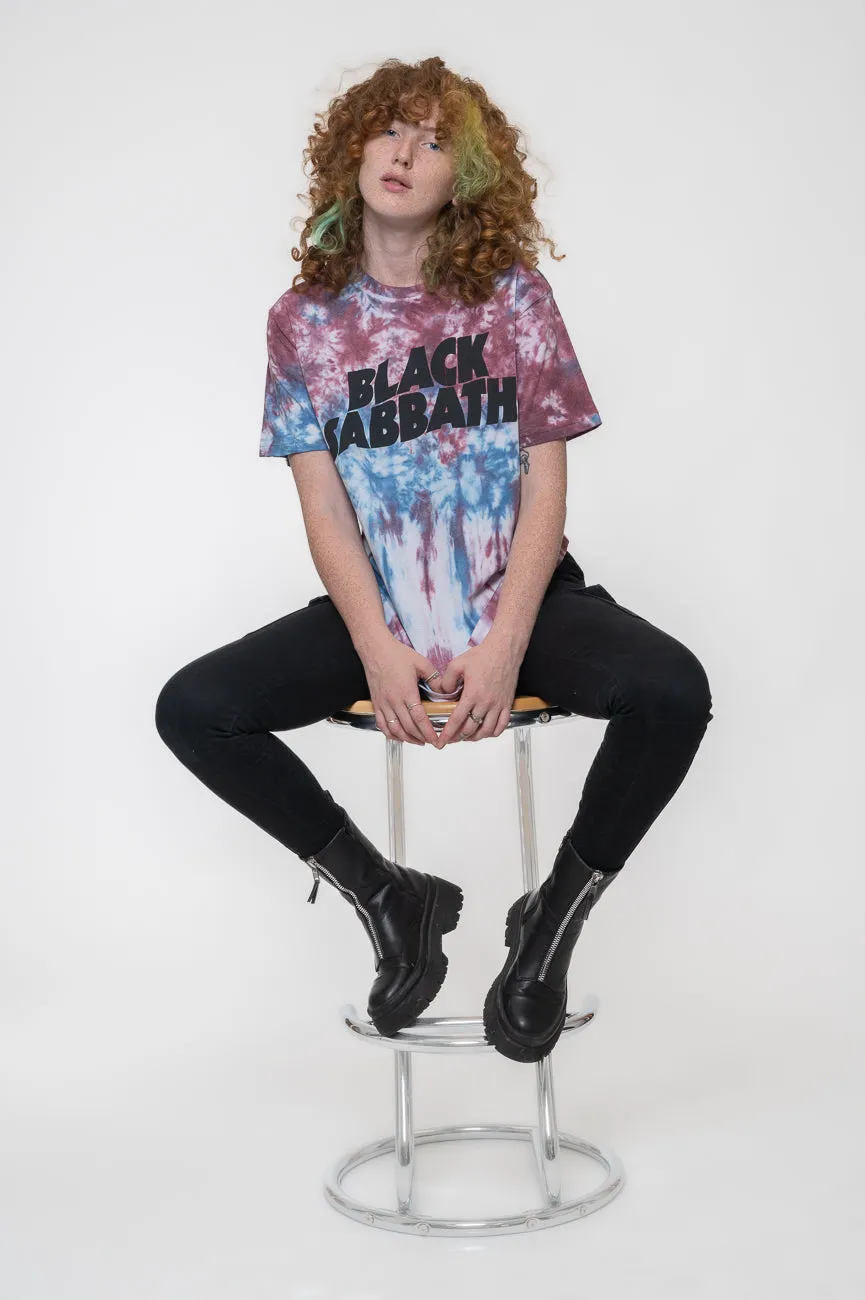 Black Sabbath Wavy Band Logo Dye Wash T Shirt sold by Paradiso Clothing product image thumbnail 5