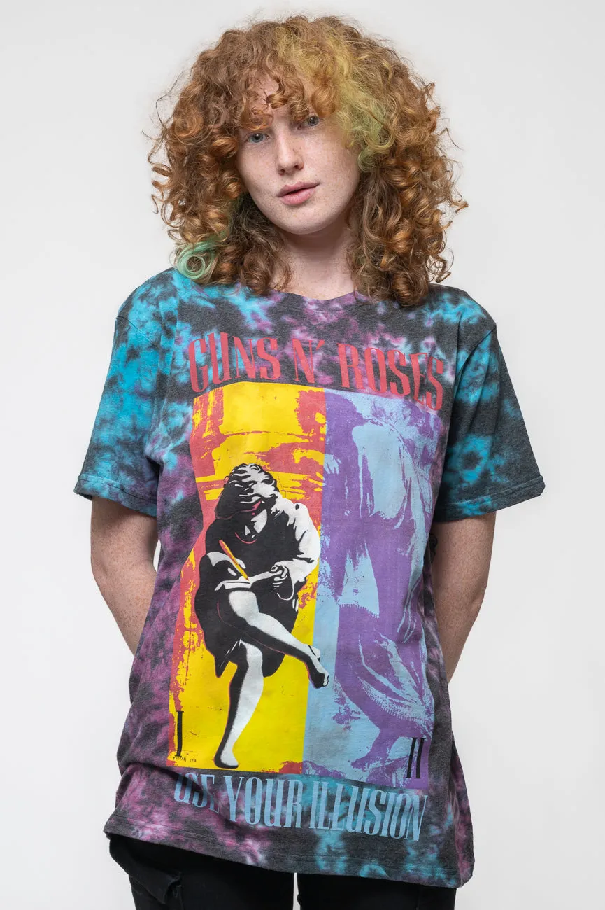 Guns N Roses Use Your Illusion Dip Dye Wash T Shirt sold by Paradiso Clothing