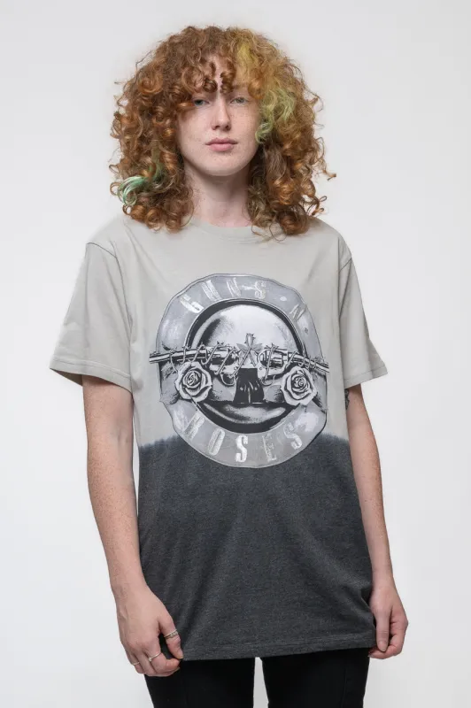 Guns N Roses Tonal Foil Print Bullet Dip Dye T Shirt sold by Paradiso Clothing