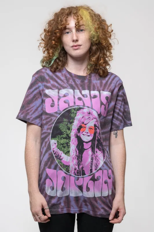 Janis Joplin Pink Shades Tie Dye T Shirt sold by Paradiso Clothing