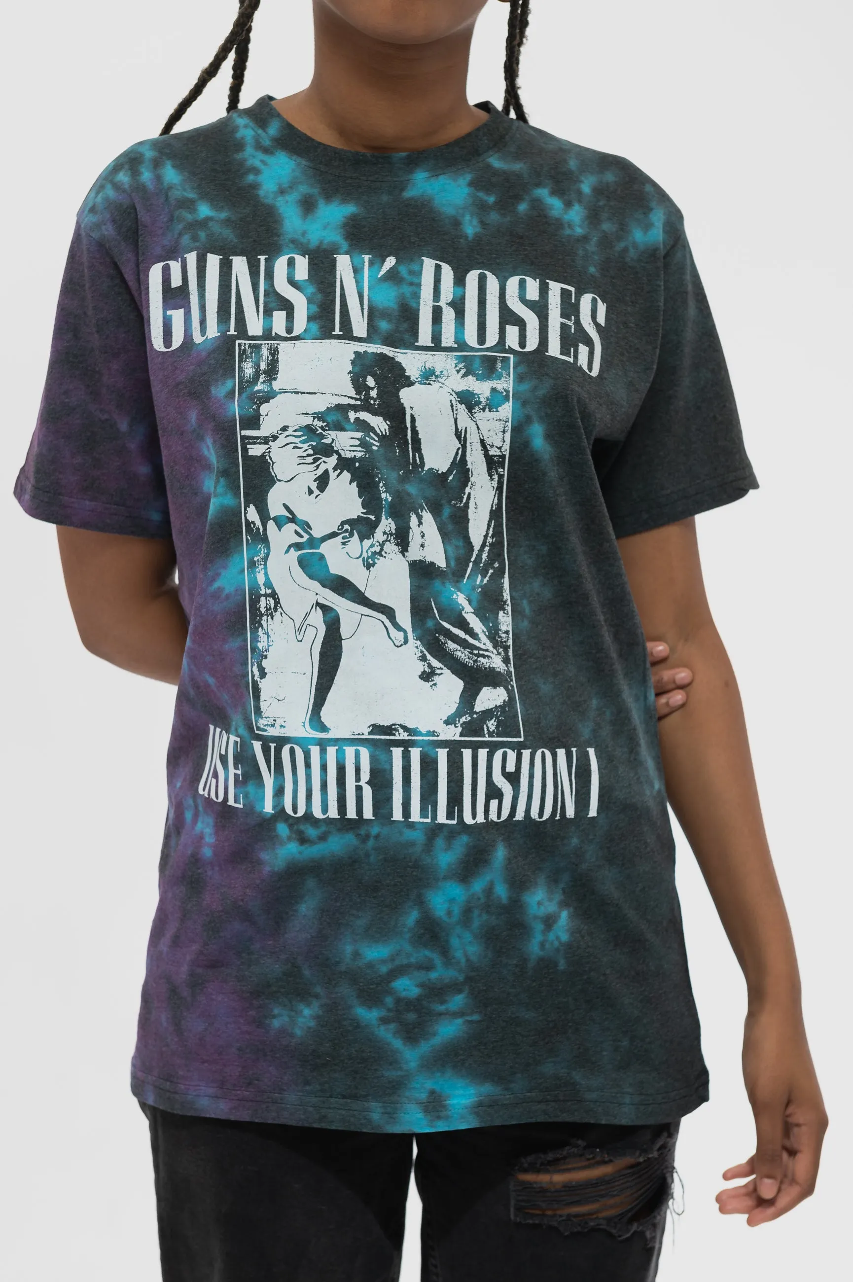 Guns N Roses Use Your Illusion Monochrome Dip Dye Wash T Shirt sold by Paradiso Clothing product image thumbnail 3