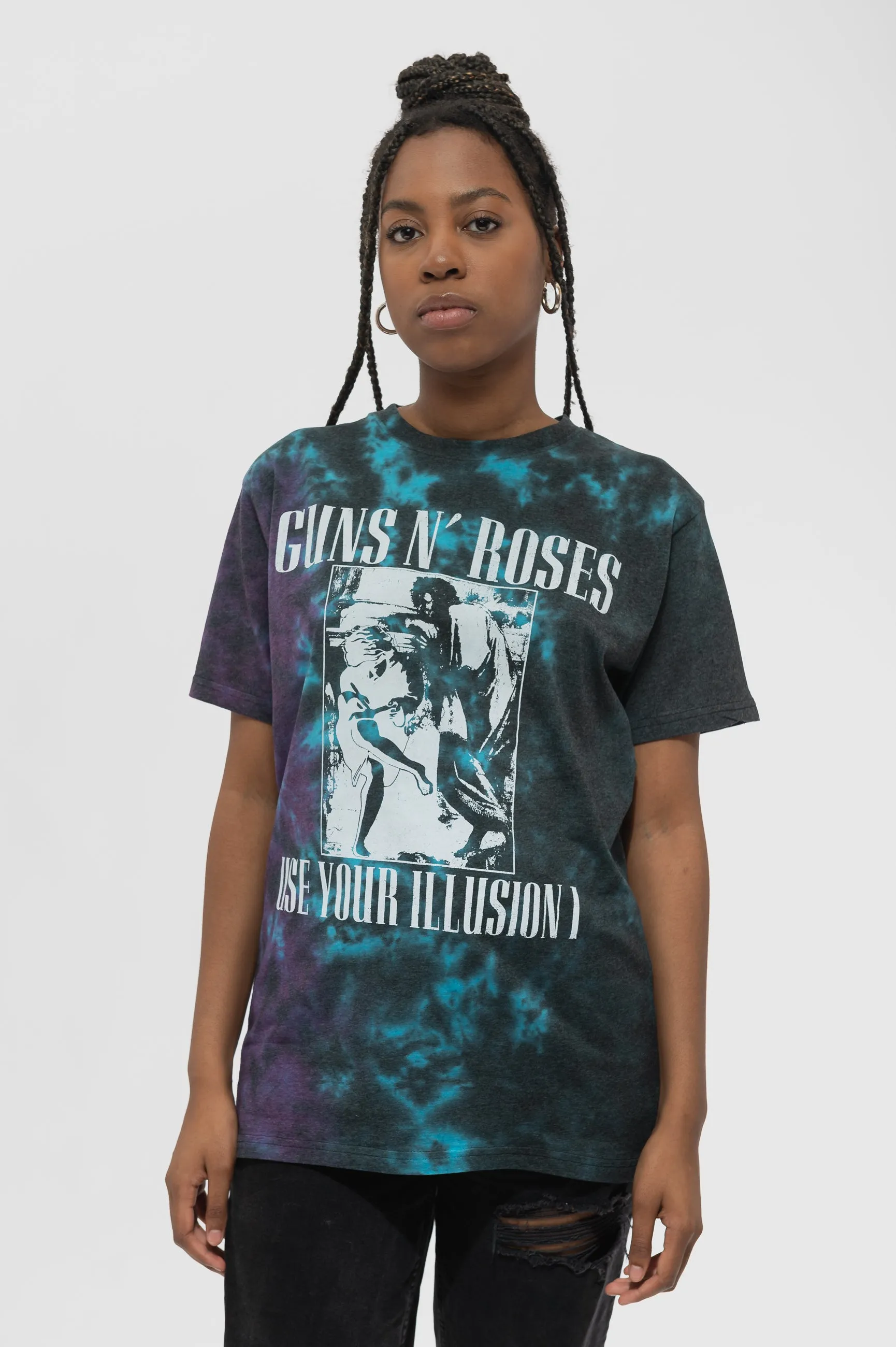 Guns N Roses Use Your Illusion Monochrome Dip Dye Wash T Shirt sold by Paradiso Clothing